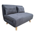 Sofa-bed Josuane I two-seater fabric in anthracite  color 122x80x81cm