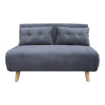 Sofa-bed Josuane I two-seater fabric in anthracite  color 122x80x81cm - Image 4