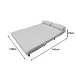 Sofa-bed Josuane I two-seater fabric in anthracite  color 122x80x81cm - Image 6