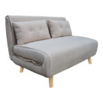 Sofa-bed Josuane I two-seater velvet in grey  color 122x80x81cm