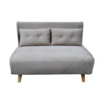 Sofa-bed Josuane I two-seater velvet in grey  color 122x80x81cm - Image 4