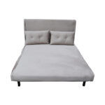 Sofa-bed Josuane I two-seater velvet in grey  color 122x80x81cm - Image 5