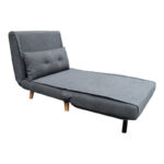 Armchair-bed Josuane I fabric in anthracite shade 78x80x81cm - Image 2