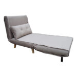 Armchair-bed Josuane I velvet in grey shade 78x80x81cm - Image 2