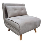 Armchair-bed Josuane I velvet in grey shade 78x80x81cm