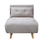 Armchair-bed Josuane I velvet in grey shade 78x80x81cm - Image 4