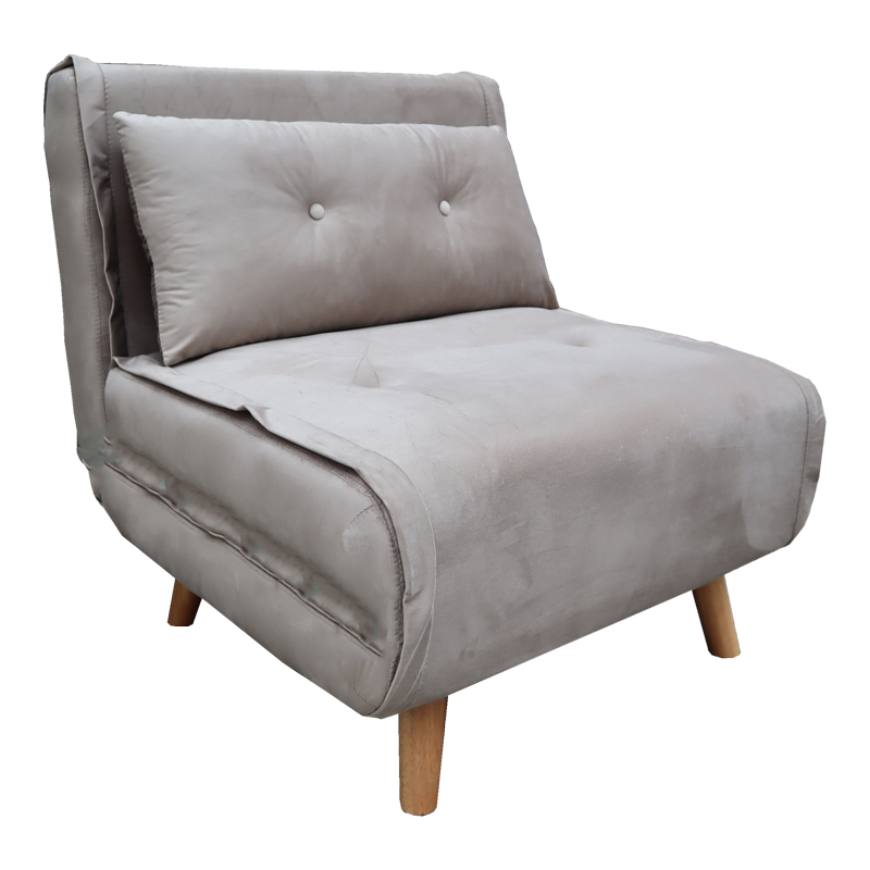 035-000110 Armchair-bed Josuane I velvet in grey shade 78x80x81cm - Image 1