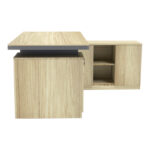 Lotus professional desk with right corner in natural-anthracite shade 200x160x76cm - Image 4