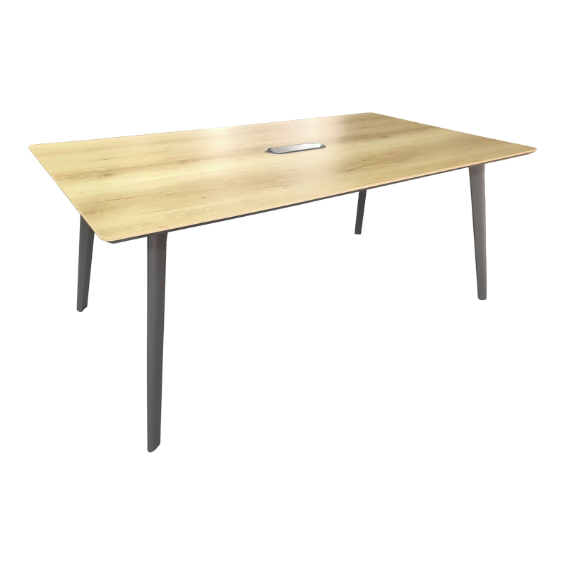 069-000109 Meeting table professional Denith dark grey-natural 180x100x75cm - Image 1