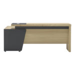 Lotus professional desk with right corner in natural-anthracite shade 180x180x75cm - Image 3