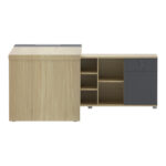 Lotus professional desk with right corner in natural-anthracite shade 180x180x75cm - Image 4