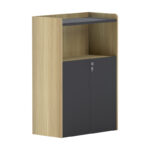 Professional low cabinet Lotus in natural-anthracite color 80x40x120cm
