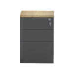 Professional chest of 3 drawers Lotus in natural-anthracite color 40x44x61cm - Image 2