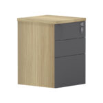Professional chest of 3 drawers Lotus in natural-anthracite color 40x44x61cm
