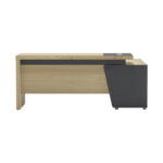 Lotus professional desk left corner in natural-anthracite shade 160x160x75cm - Image 3