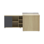Lotus professional desk left corner in natural-anthracite shade 160x160x75cm - Image 4