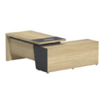 Lotus professional desk left corner in natural-anthracite shade 180x180x75cm - Image 2