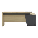Lotus professional desk left corner in natural-anthracite shade 180x180x75cm - Image 3