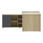 Lotus professional desk left corner in natural-anthracite shade 180x180x75cm - Image 4