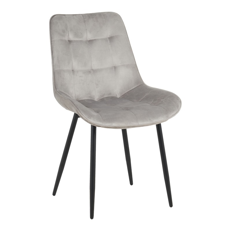 128-000048 Berne chair velvet in grey shade 53x62x84cm - Слика 1