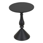 Lalou metal side table in black shade D40x55cm - Image 3