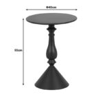 Lalou metal side table in black shade D40x55cm - Image 5