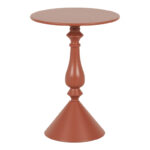 Lalou metal side table in terracottta shade D40x55cm - Image 2
