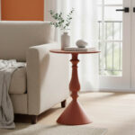 Lalou metal side table in terracottta shade D40x55cm