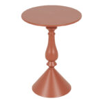 Lalou metal side table in terracottta shade D40x55cm - Image 3