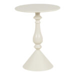 Lalou metal side table in cream shade D40x55cm - Image 2