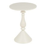 Lalou metal side table in cream shade D40x55cm - Image 3