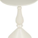 Lalou metal side table in cream shade D40x55cm - Image 4