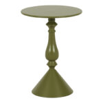 Lalou metal side table in olive green shade D40x55cm - Image 2