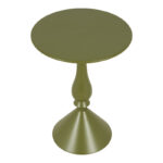 Lalou metal side table in olive green shade D40x55cm - Image 3