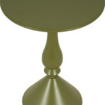 Lalou metal side table in olive green shade D40x55cm - Image 4