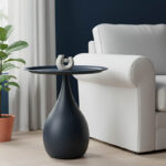 Samino metal side table in black shade D39x42cm
