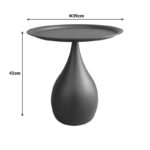 Samino metal side table in black shade D39x42cm - Image 4