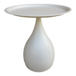 Samino metal side table in cream shade D39x42cm - Image 2