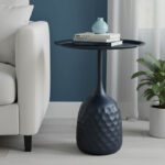 Side table Waini metal in black shade D39x60cm