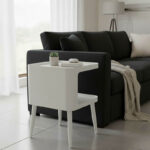 Cubino metal side table in cream shade 35x35x50cm