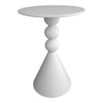 Side table Bilane metal in cream  shade D39x55cm - Слика 2