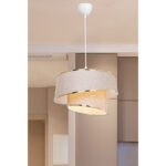Ceiling light PWL-1127 Ε27 beige-golden-white D32.5x65cm - Слика 2