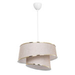 Ceiling light PWL-1127 Ε27 beige-golden-white D32.5x65cm