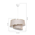 Ceiling light PWL-1127 Ε27 beige-golden-white D32.5x65cm - Слика 4