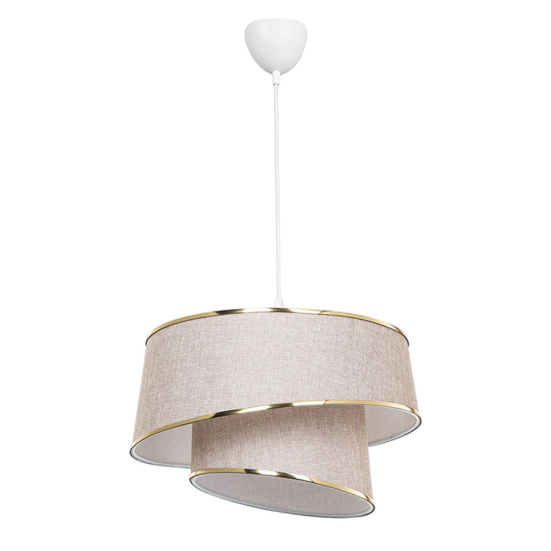 147-000146 Ceiling light PWL-1127 Ε27 beige-golden-white D32.5x65cm - Слика 1