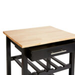 Trolley-Shelf Claude mdf black - natural 58x48x87.5cm - Слика 2