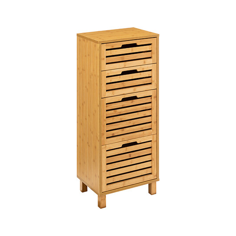 199-000688 Sicla bamboo chest of drawers, natural shade 40x30x97.5cm - Слика 1
