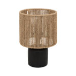 Table lamp Leyda ceramic in black-natural color D16x24cm