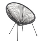 Acapulco armchair metal-pe rattan in black shade 68.5x74.5x84cm