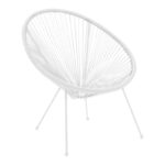 Acapulco armchair metal-pe rattan in white shade 68.5x74.5x84cm